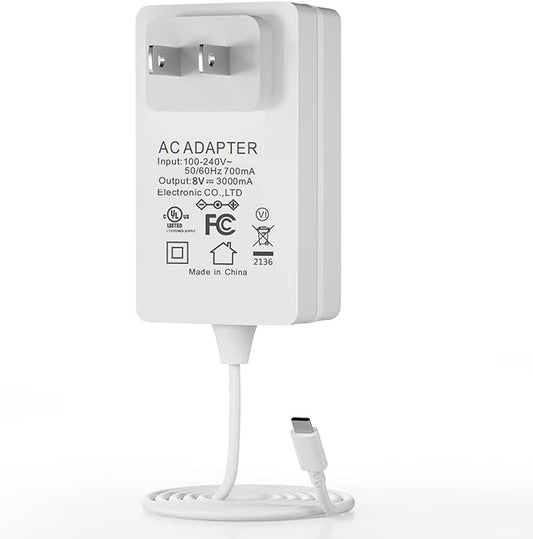 LVARA 8V AC adapter Charger Power Cord for Skincare Fridge